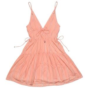Elegant Peach Sparkle Mini Dress